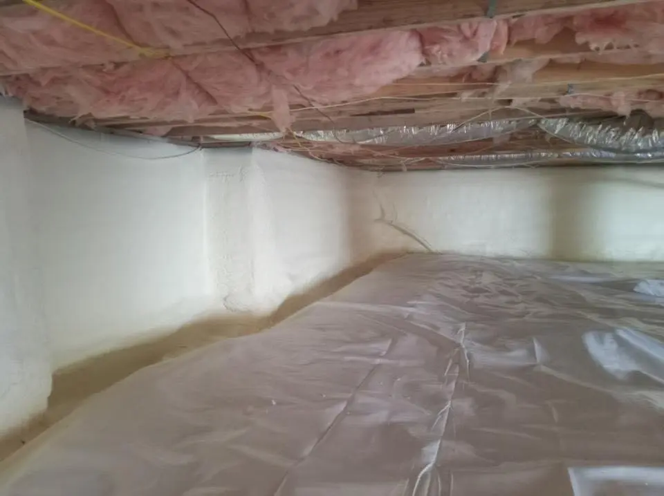 Crawl space encapsulation with closed-cell spray foam for Attic Insulation in North Union